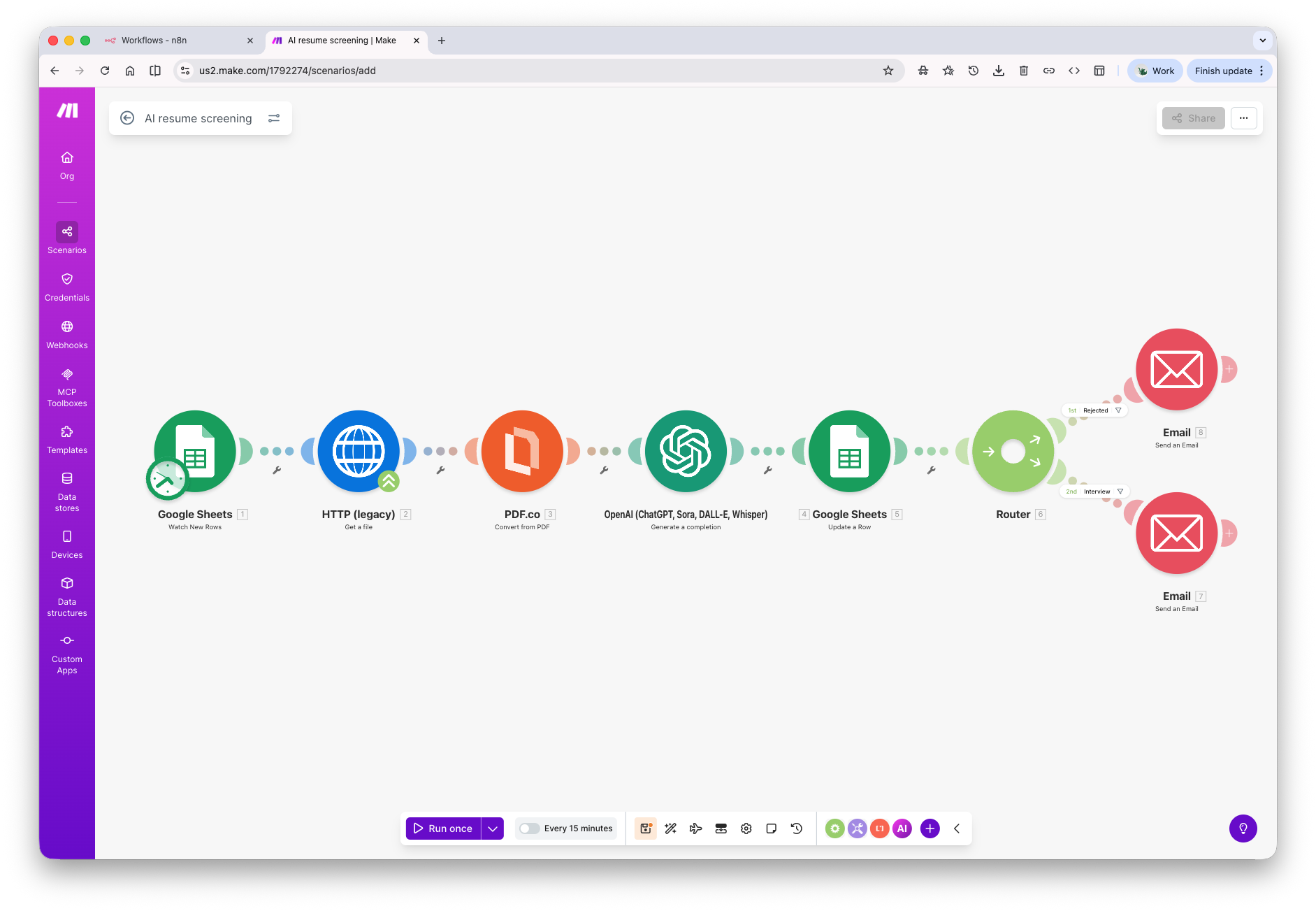 Workflow screenshot 1