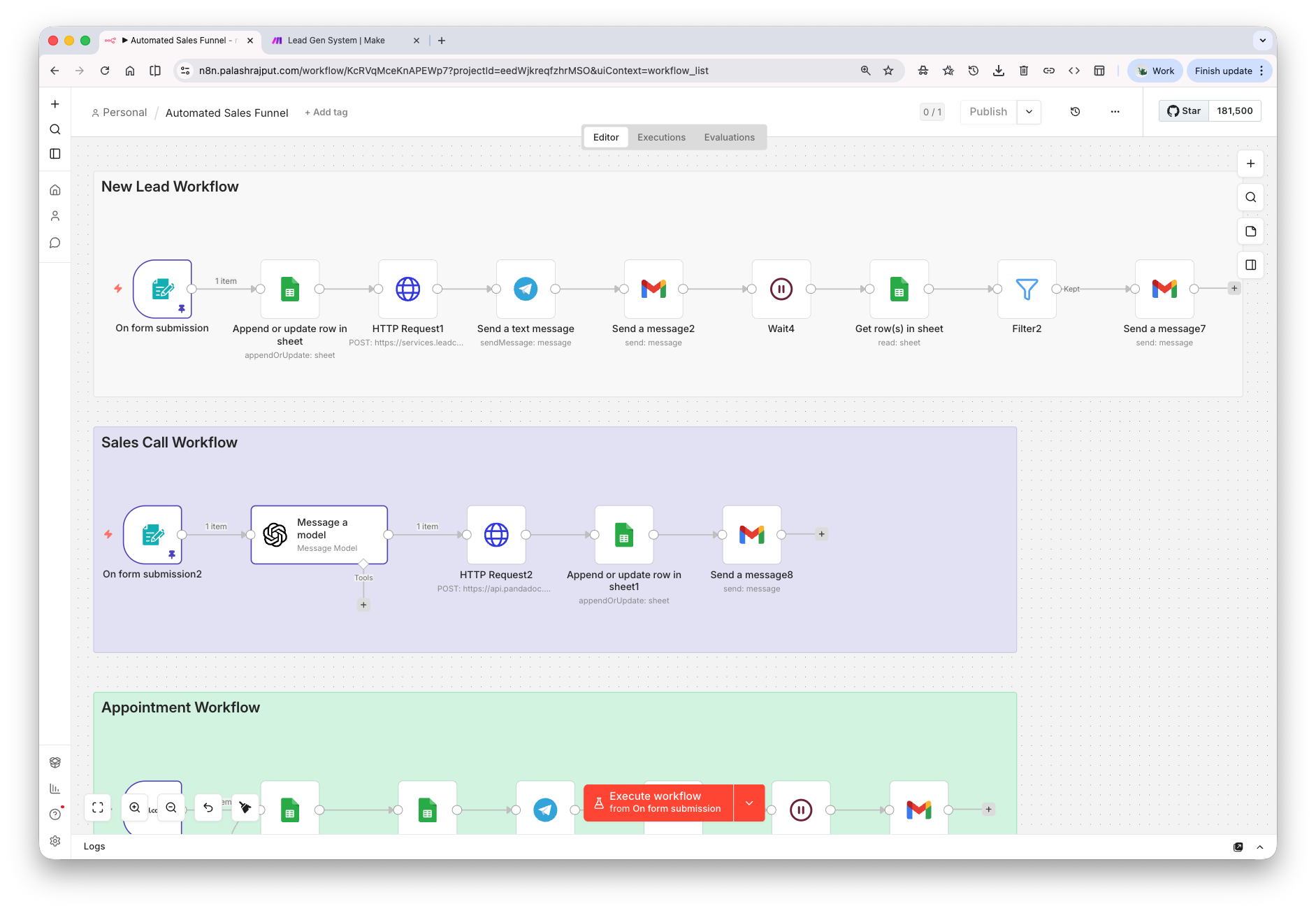 Workflow screenshot 1