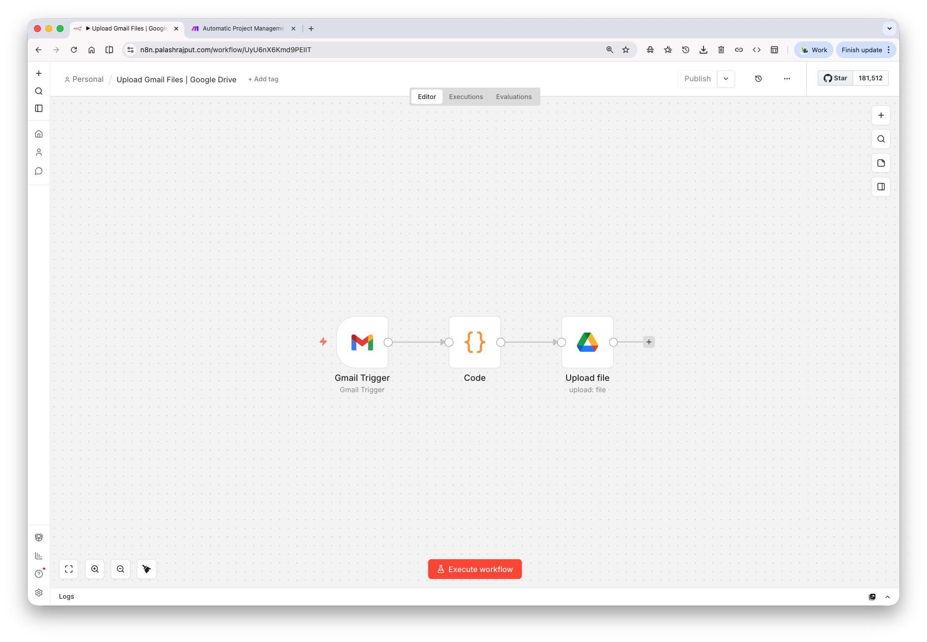 Workflow screenshot 1